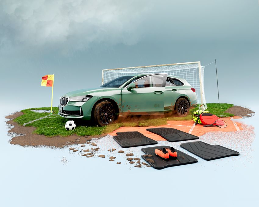 CarFashion 257704 Misano Lot De 4 Tapis De Voiture Universels En Velours Pour Presque Toutes Les Voitures Avec Bordure Noire